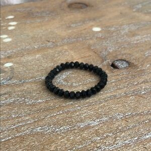 Black Beaded Stretch Bracelet
